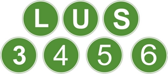 Наклейка(1шт) L,S,U,3,4,5,6 д.-22см